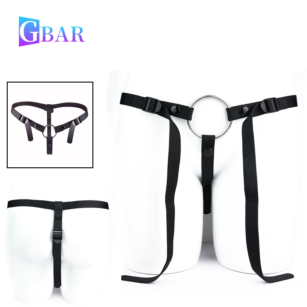 GBAR Verstelbare bondageharnas met roestvrijstalen ring Draagbare driehoekige riem voor dildo Speeltjes voor volwassen vrouwen Sexy winkel