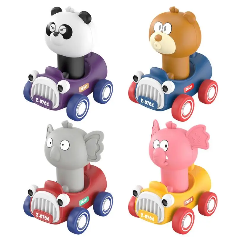 

Press & Go Toy Car Cartoon Animal Interactive Play Vehicle Cute Creative Adorable Friction Press & Go Powered Wind Up Toy Cars