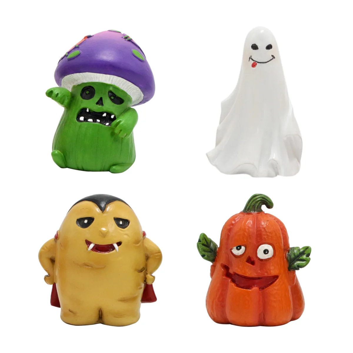 

4PCS Funny Cute Ghost Pumpkin Little Monster Decorative Figurines Desk Decoration Halloween Home Decor Ornaments Holiday Gifts