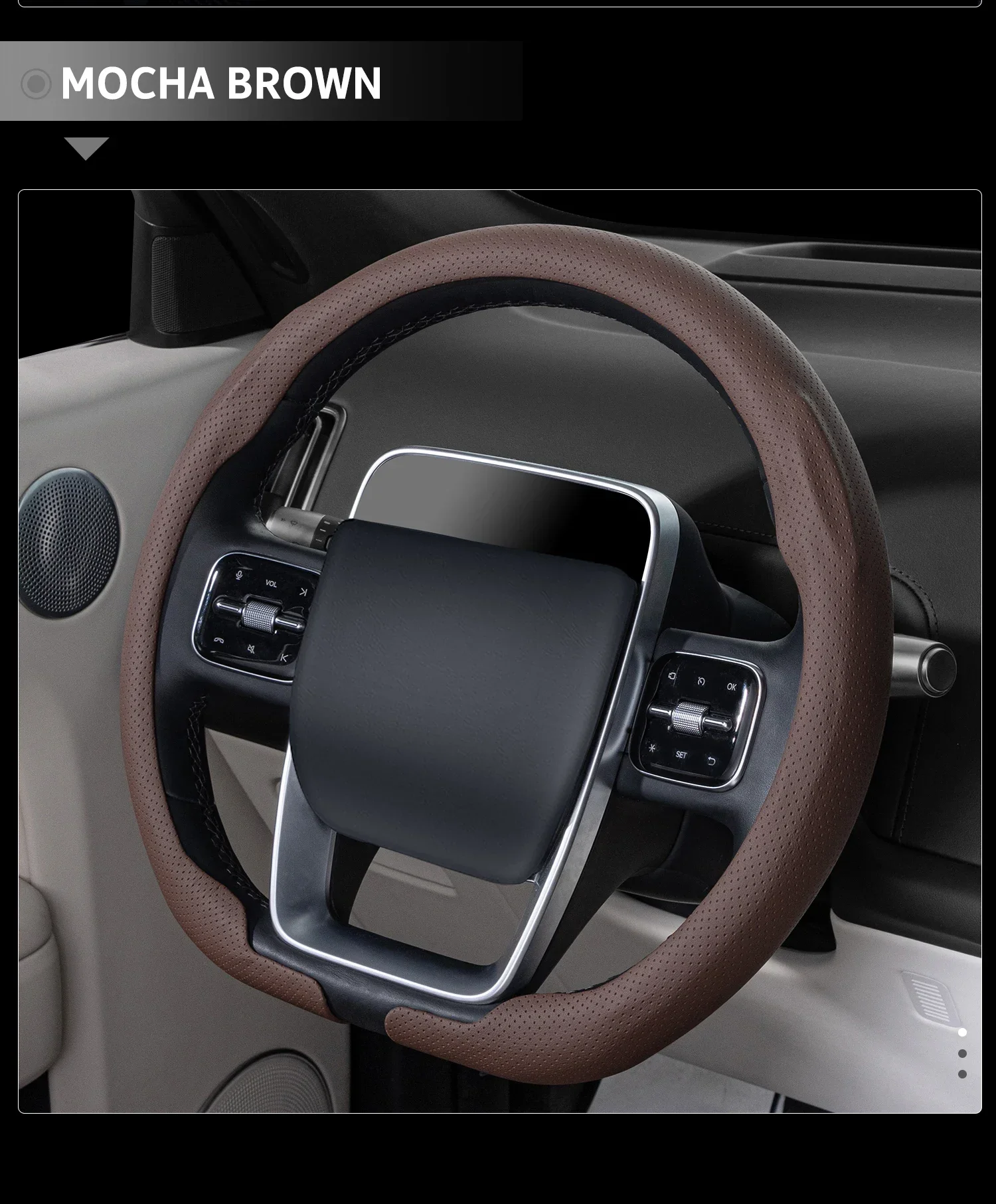 1,5 mm ultradünner Lenkradbezug, Komfortgriff, universell, 37–38 cm, für Volkswagen VW Golf Tiguan Polo T-Roc T-Cross ID.3 ID.4 – Detail 21