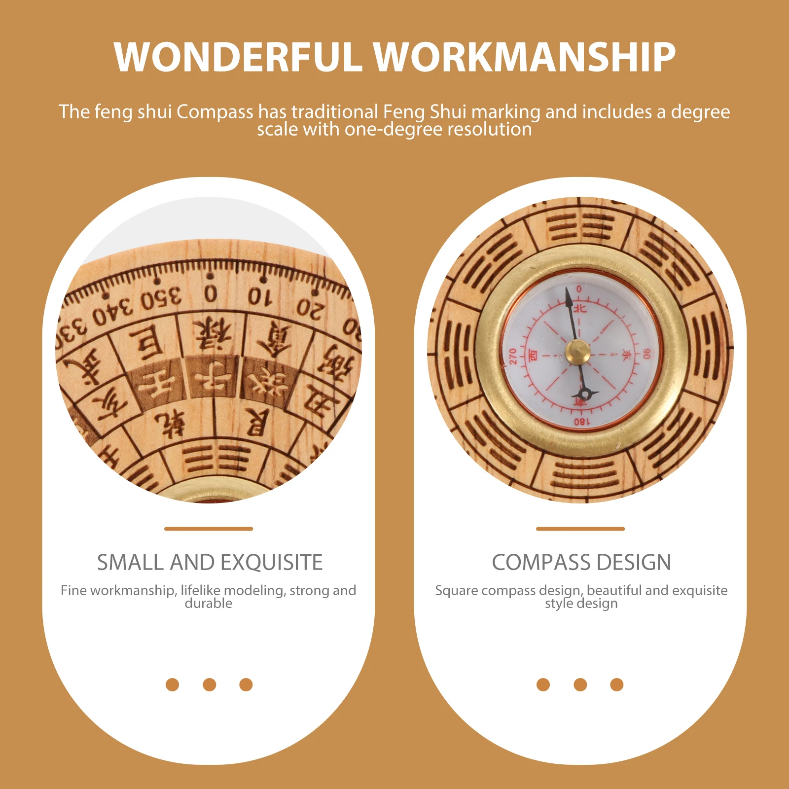 

Compass Adorn Multifunctional Chinese Navigation Khaki Craft