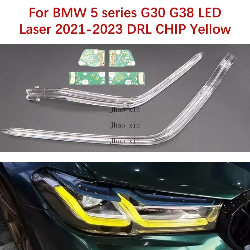Lemon Yellow For BMW 5 Series G30 G38 LED Ballast Module Car Headlights DRL CHIP Light Guide Tube 2021-2023 Laser Angel Eye Chip