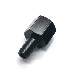 Black Straight Aluminum 6AN 8AN 10AN female Flare to 3/8 Barb Push Hose Barb Fitting Adapter