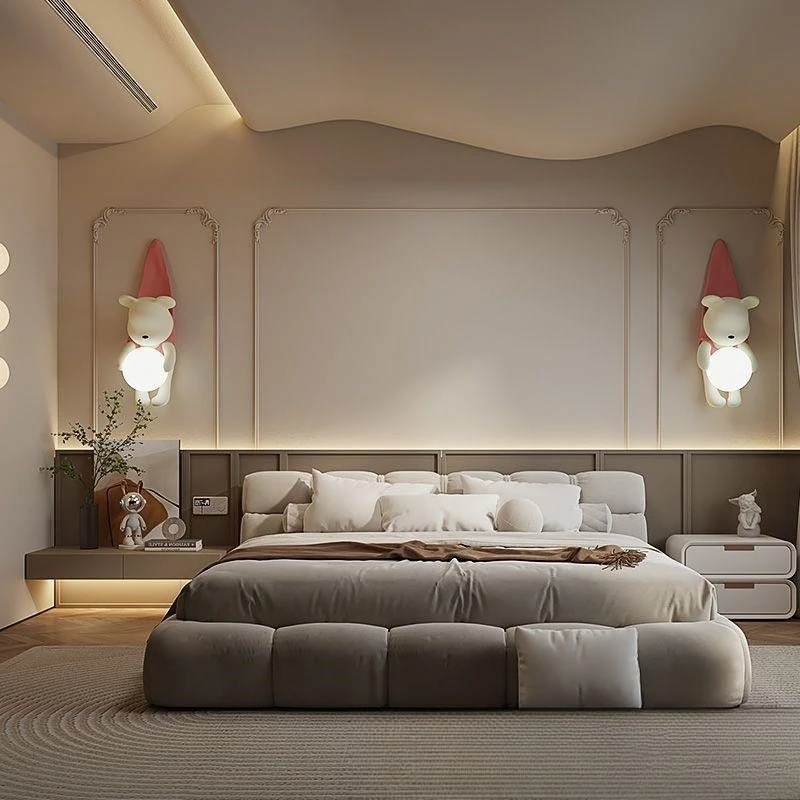 โคมไฟติดผนังตกแต่งห้องนั่งเล่น ห้องนอนเด็กชายและเด็กหญิง โคมไฟข้างเตียง โคมไฟติดผนังตกแต่งห้องเด็ก สไตล์โมเดิร์นสร้างสรรค์