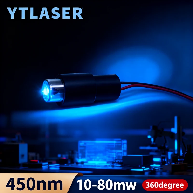 450nm Blue Line 10mW 30mW 50mW 80mW 360 Degree Laser Level Module Laser Module for Tester Laser Engraving Machine Accessories