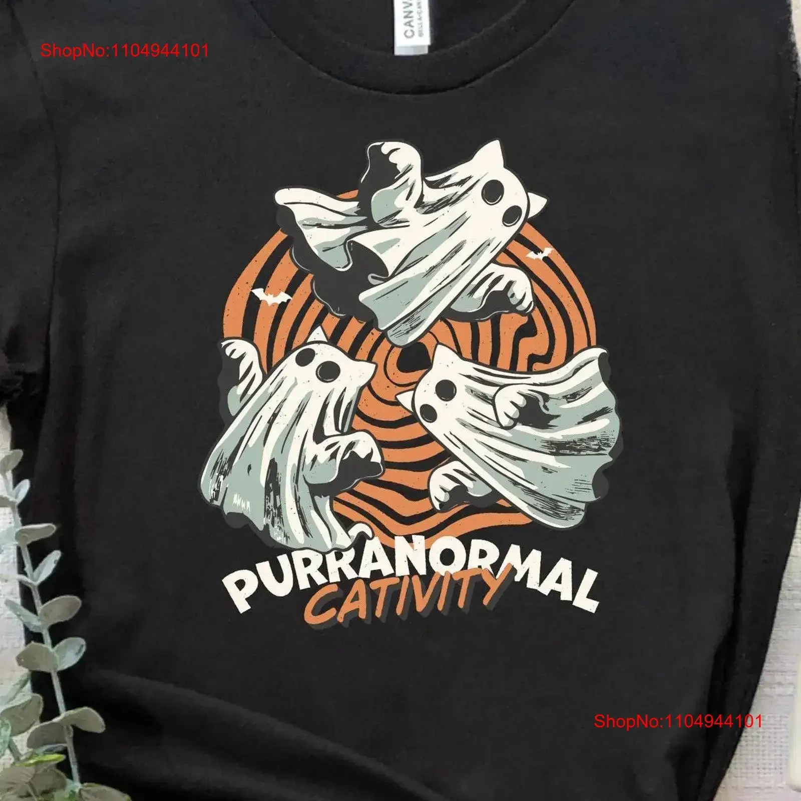 

Purranormal Cativity T Shirt Halloween Retro Vintage CaT Funny Paranormal Activity vintage Washed homme Versatile Soft Casual