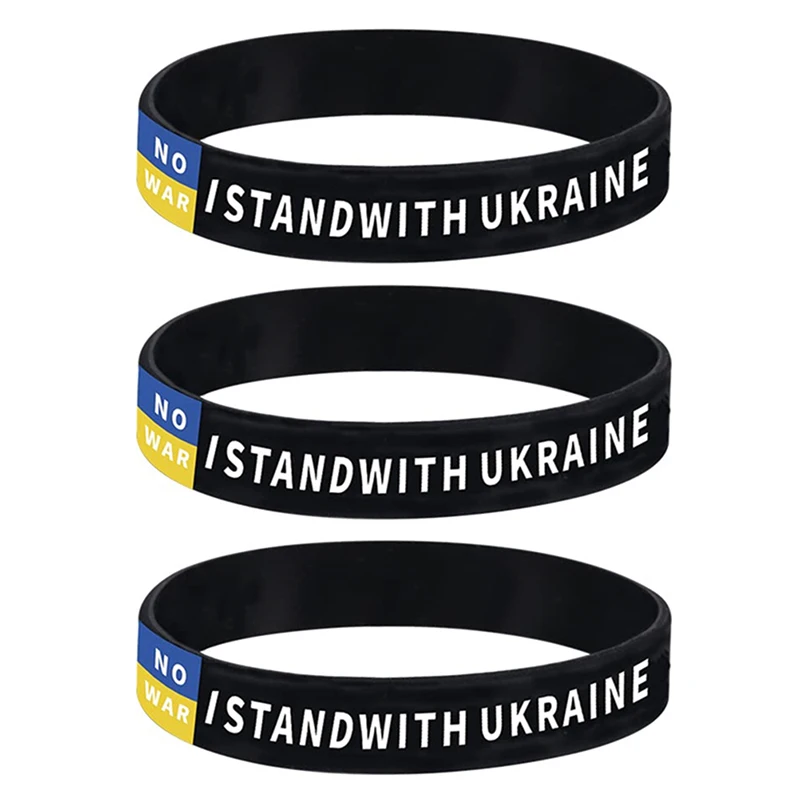 Ukraine Country Flags Wristband Bracelets Sport Elastic Silicone Bracelets Bangles Unisex Jewelry Accessories Wholesale Gifts