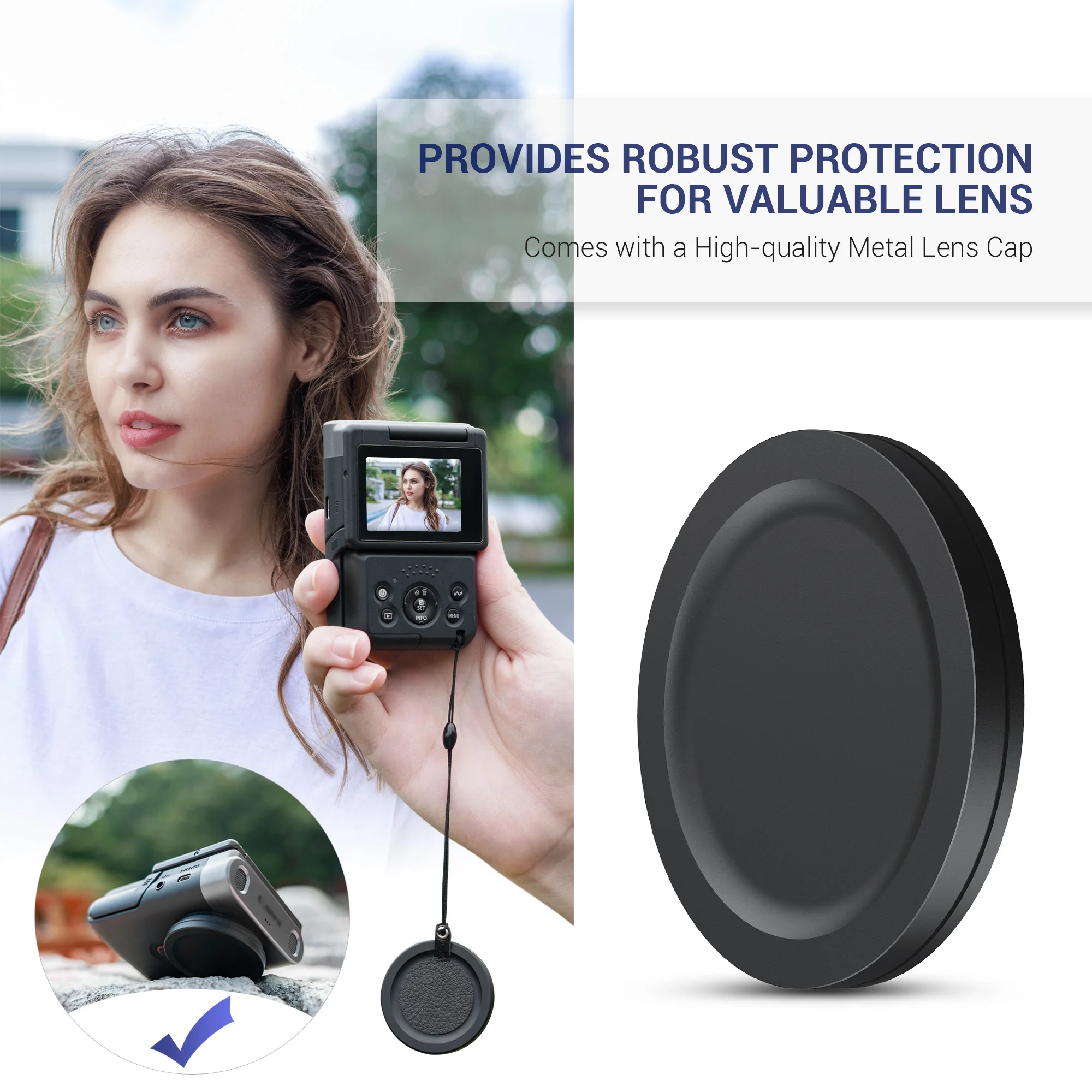 JJC L39 UV Protective Filter For Canon PowerShot V10 Vlog 19 Layers Mulit-Coated Ultra Slim UV Ultraviolet Filter With Lens Cap