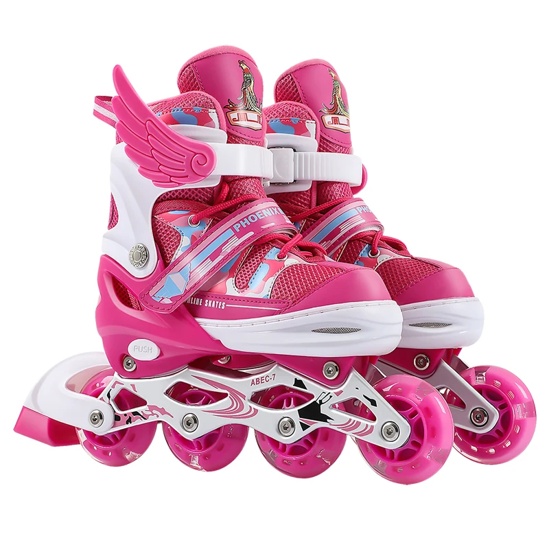 HXL the Skating Shoes Children's Full Set Skates Adjustable Size Roller Skates Beginner