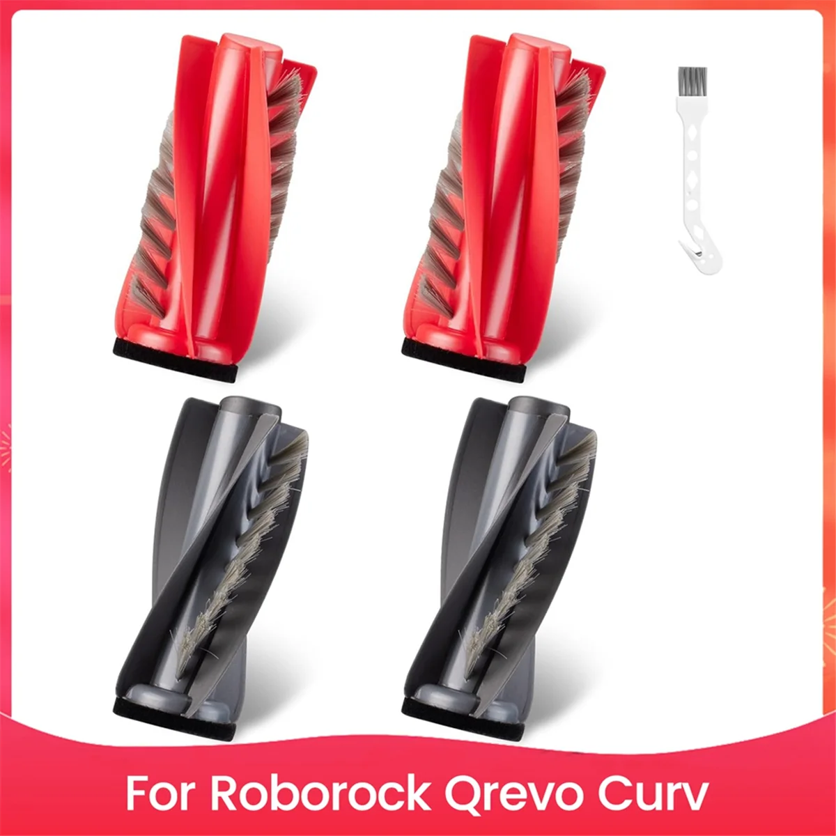 Szczotka główna 2025+ do robota sprzątającego Qrevo Curv, wysokiej jakości części zamienne z gumy ABS