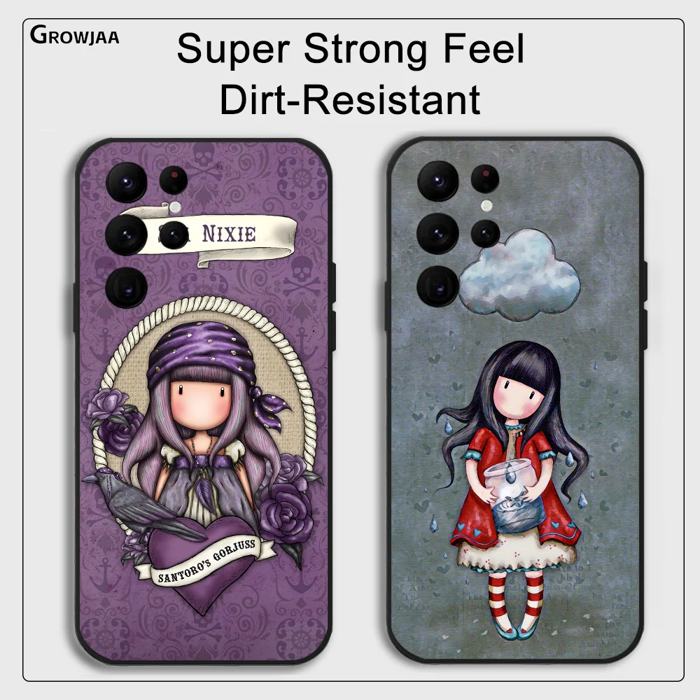 S-Santoro G-Gorjuss Cute Phone Case for Samsung Galaxy S24 Ultra S22 S23 Ultra S21 S20 5G Protective Silicone TPU Funda