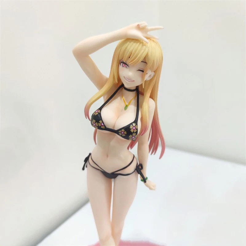 23cm Anime Kitagawa Marin Figure Kawaii Cos Sexy Swimsuit pose Standing Model Action Figure Doll PVC Collection Model Toys Gifts