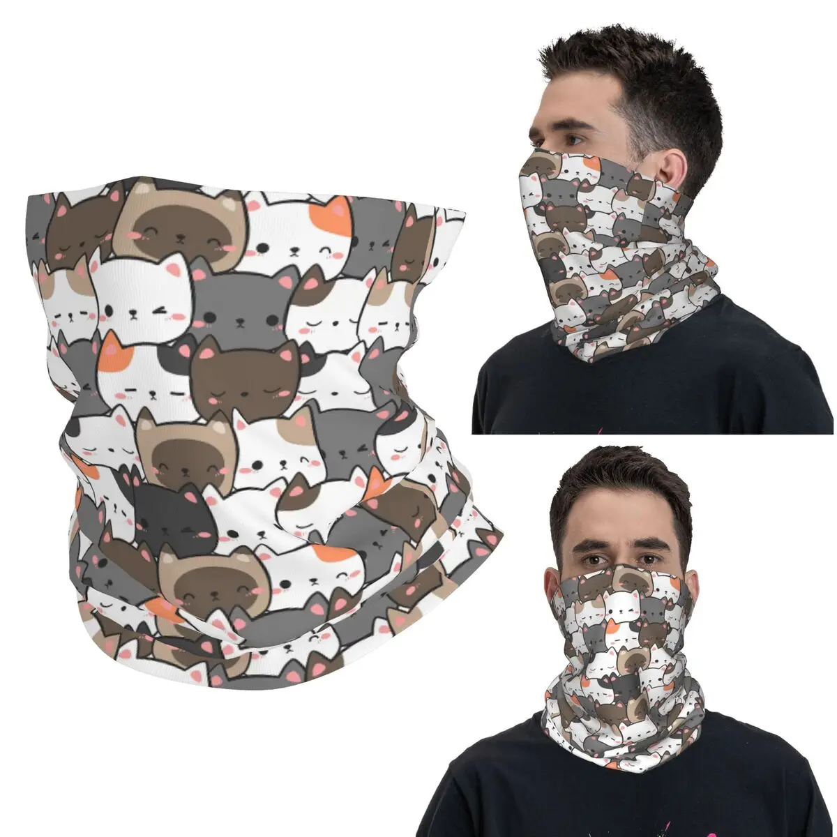 

Бандана с милым котенком и котом, маска с принтом, шарф, многофункциональная повязка на голову, унисекс для взрослых