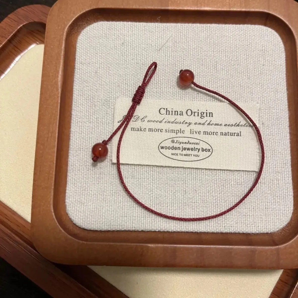 Natural Red Agate Super Thin Thread Braided Women Bracelets Minimalist Handmade Lucky Bracelet for Men Couple Christmas Gifts