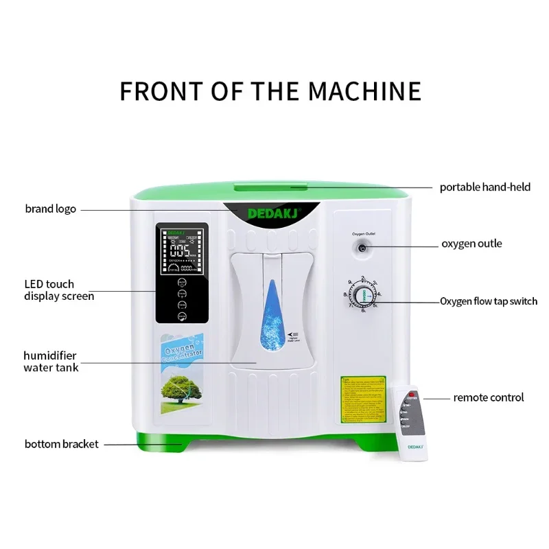 DEDAKJ DE-2A CE german 9 liter concentrador de oxigeno portatil precio mini amazon oxygen concentraotor 110V 220V price in stock