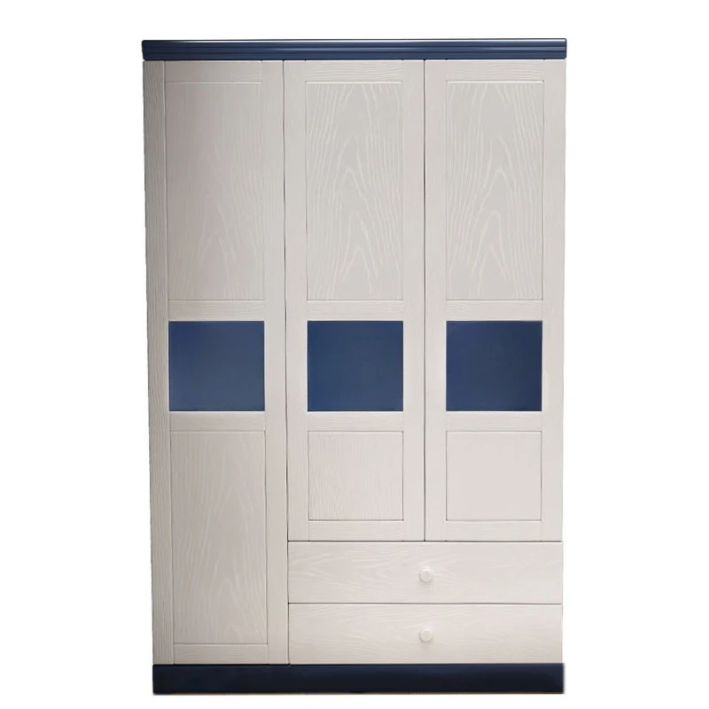 American solid wood wardrobe, small apartment, locker, panel furniture