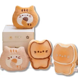 Kawaii Soft Lifelike Butter Biscuit Cat Plush Toy Stuffed Food Snack Striped Cake Kitten Plushie Cookie Cat Doll Toys for Kids