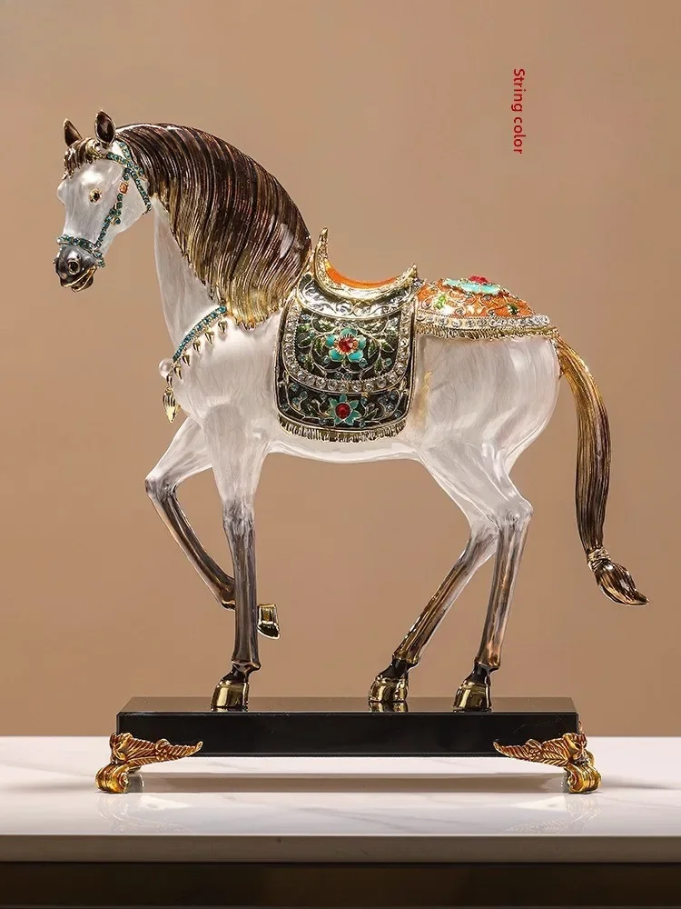 Horse to Success Ornament, Enamel Color Alloy Crafts Office Entrance Ornament, Tabletop Ornament, Horse Ornament