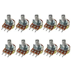 10PCS Ohm Linear Taper Rotary Potentiometer Resistance WH148 1K 2K 5K 10K 20K 50K 100K 500K 1M Potentiometers Resistor 15mm 3Pin