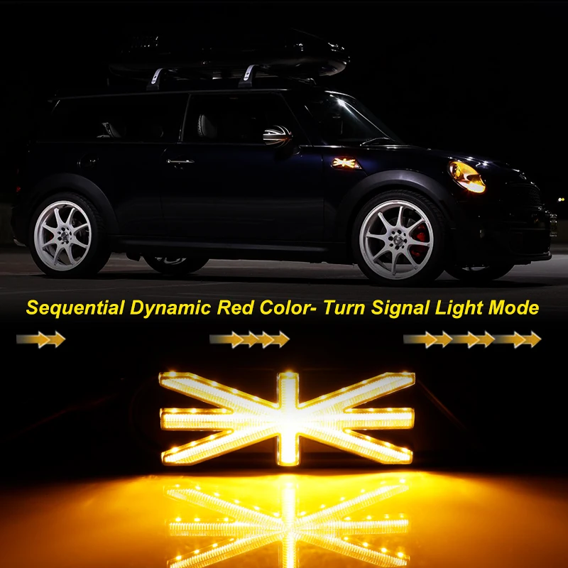 LED الجانب الحاجز ماركر مؤشر ضوء لسيارات BMW MINI كوبر S R56 R57 R58 R59 الديناميكي بدوره إشارة مصباح ليد 2007-2014