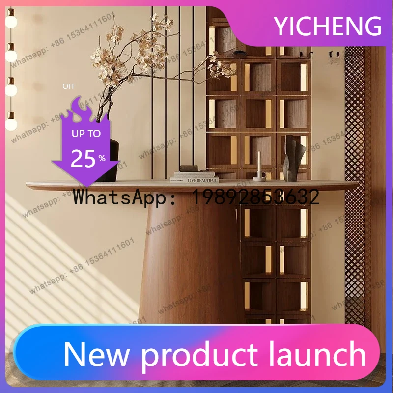 

Medieval Style High-end Porch Table Decorative Cabinet Entrance Living Room Entrance Walnut Porch