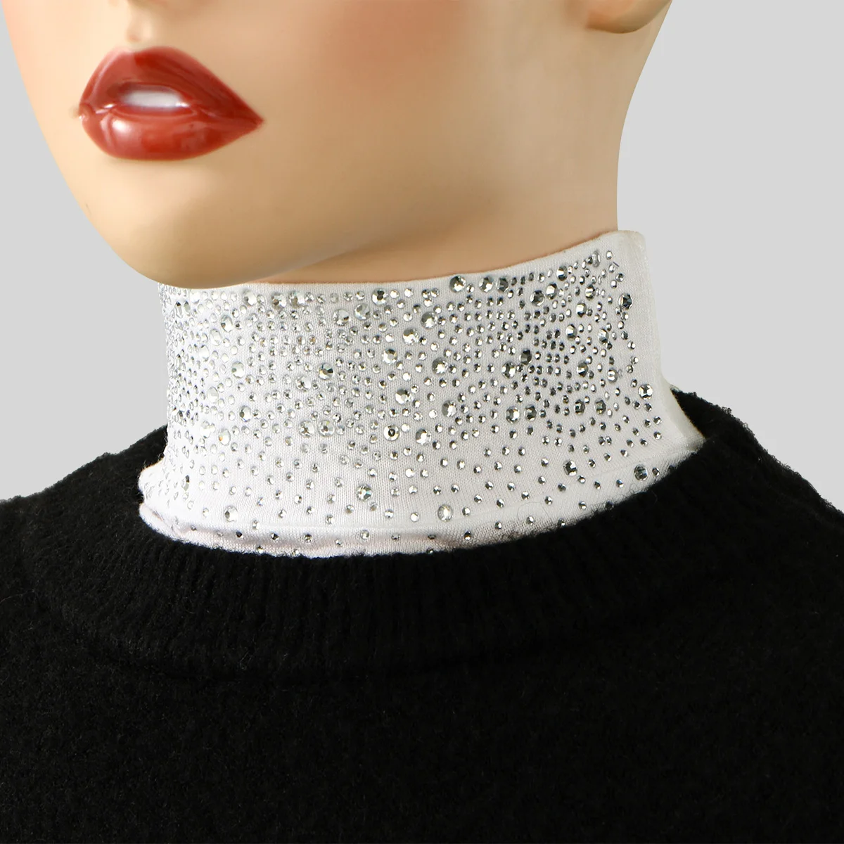 جديد لينة القطن مشروط حجر الراين كامل انفصال وهمية طوق غطاء الرقبة الحجاب غطاء الرأس الياقات العالية الياقة المدورة الأوشحة #6