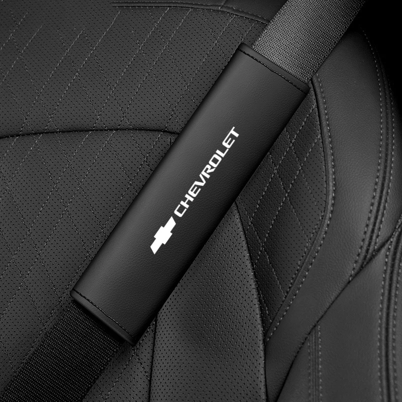 For Chevrolet Cruze Camaro Lova RV Seat Belt Cover Car Accessories PU Leather Safety Belt Shoulder Cover Breathable Protect Pads