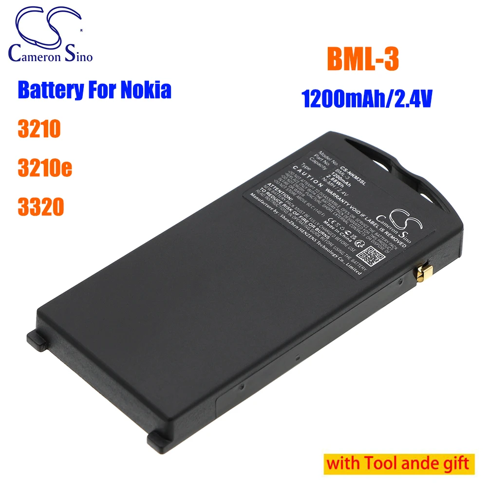 CameronSino BML-3 Mobile, SmartPhone 1200mAh 2.4V Battery for Nokia 3210 3210e 3320