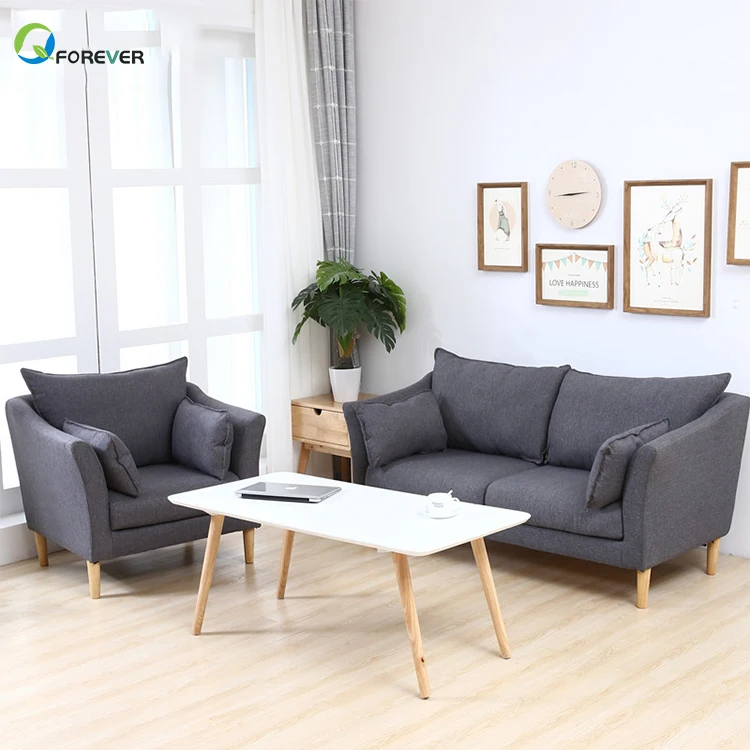 

Living Room Furniture L Shape Wooden Sofa With Cushion