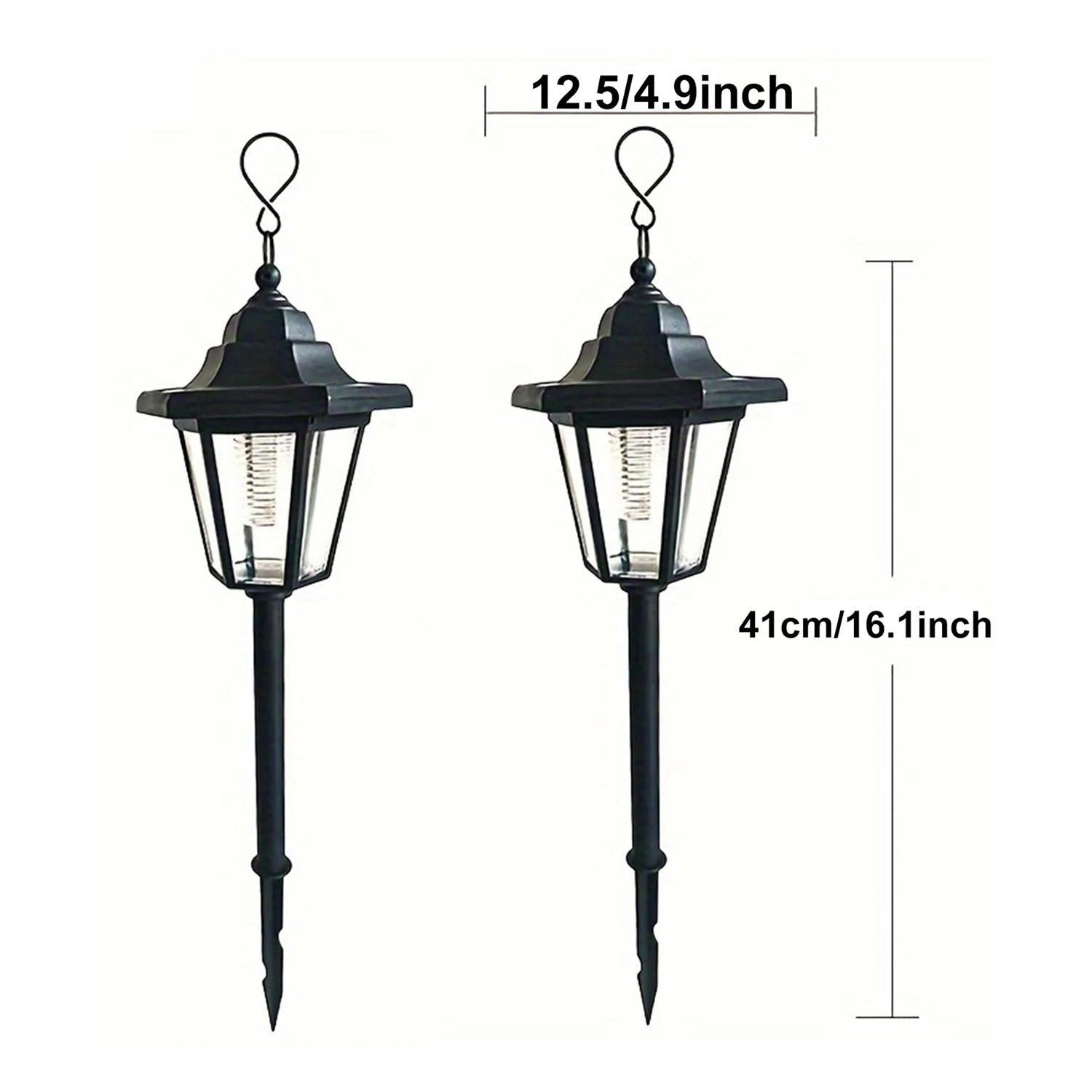 1PC/2PC Hexagonal Solar Path Lights Outdoor Hanging Lanterns Garden Decorative Lighting Solar-Powered Walkway Lights