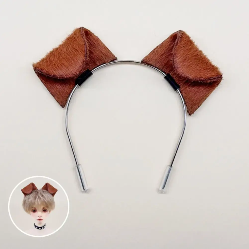 Dress Up Toy Kawaii Dog Ear Headband Soft DIY Simulated Animal Ear Hair Hoop Brown Cute BJD/SD Doll Headwear Girls Toys