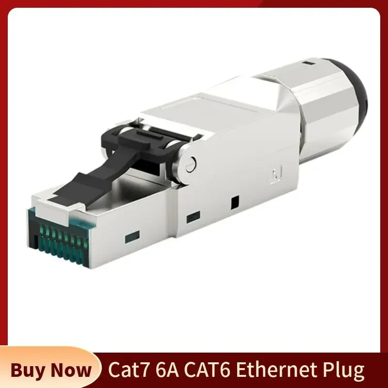 Conector Ethernet Plug RJ45, Terminal Toolless Blindado Metal Boot para 22AWG, 23AWG, Cabo 24AWG