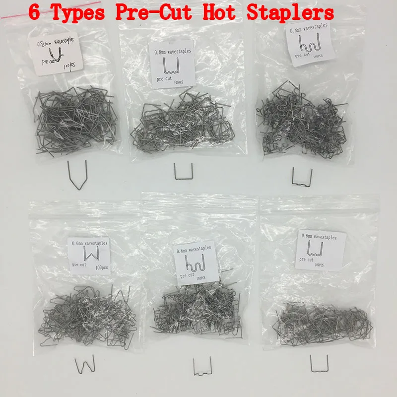 Hot Stapler 500pcs/lot For Car Bumper Spoiler Weld Repair Tools 6 types pre-cut hot staplers
