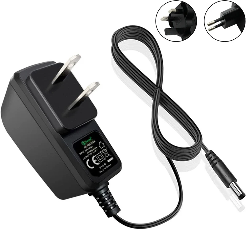 9V DC Power Supply Cord Charger Center Negative,Compatible with Casio Piano Keyboard,Boss Guitar Effects Pedals,9V 0.5A AC Adap