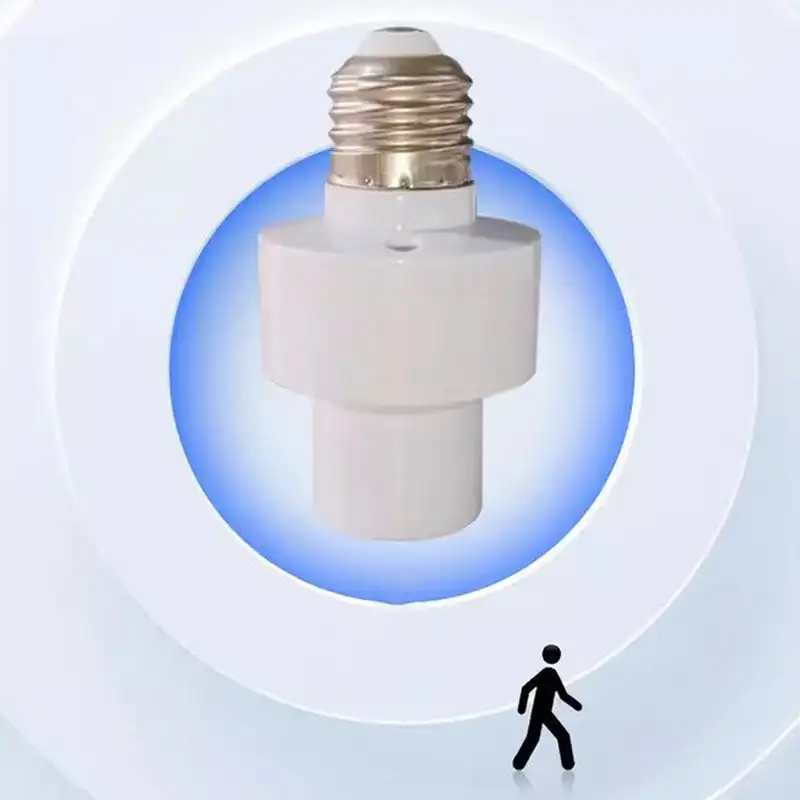 Motion Activated Light Sockets E27 Screw in Sockets for Existing Lights Dusk Dawn Auto Motion Sensor Light Sockets Garage