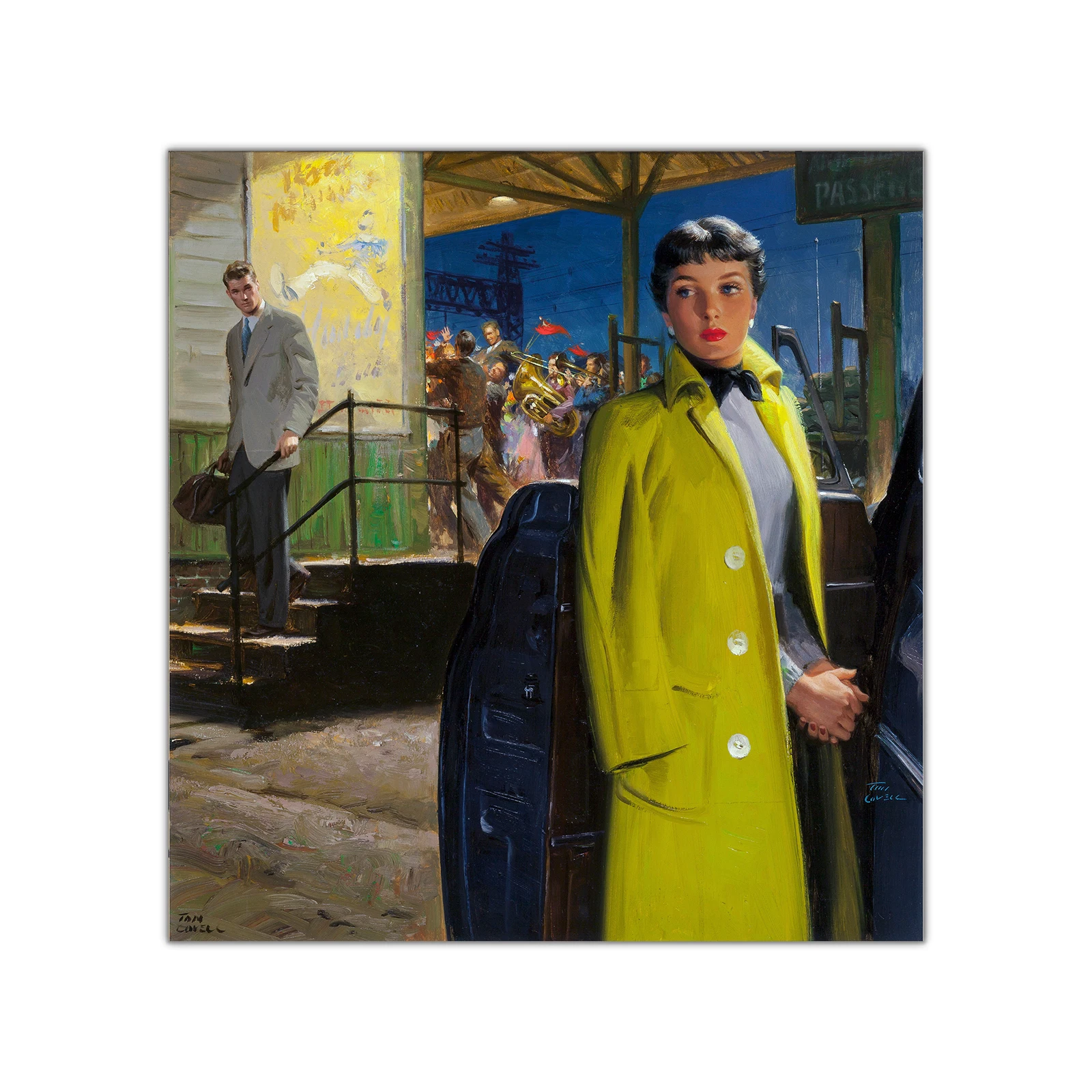 Tom Lovell Native American Western Cowboy Canvas Print, Dramatic Storytelling Wall Art for Man Cave and Office Decor Livingroom