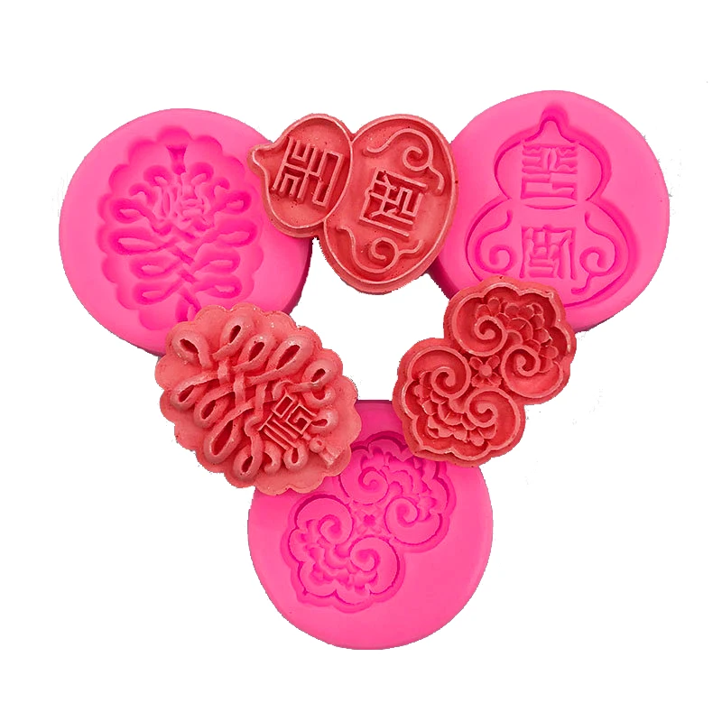 Kitchen Accessories Chinese Festival Blessing Fondant Cooking Tools Chocolate Cake Decorating Silicone Mold For Baking Mug Sugar