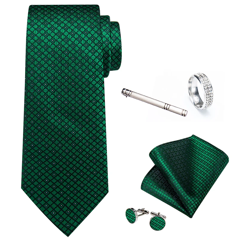 

Набор из 5 зеленых галстуков в клетку для мужчин, роскошные розовые, фиолетовые шелковые галстуки 8 см с пейсли-рисунком для свадебной вечеринки, аксессуары для жениха, подарок для мужа