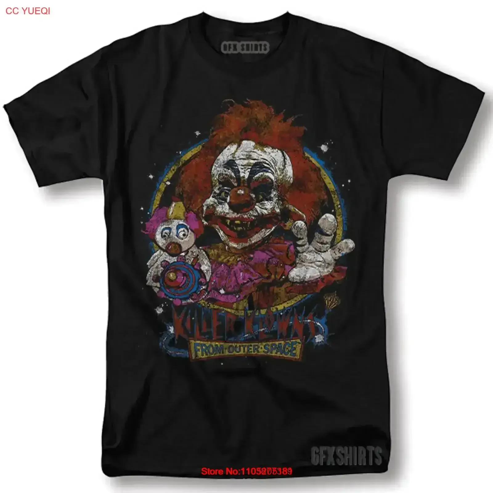 

Футболка «Клоуны-убийцы из космоса» из фильма ужасов, винтажный дизайн, стираная, удобная, слегка уличная одежда, растянутая винтажная одежда