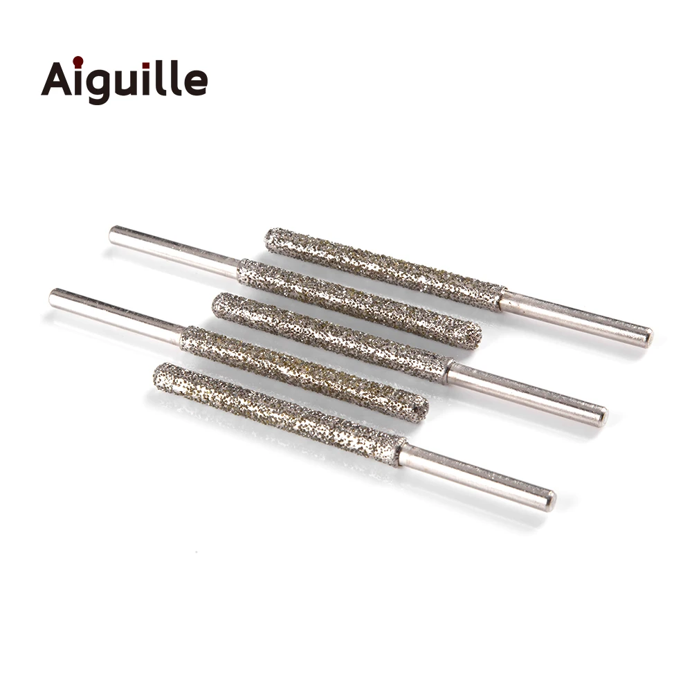 Aiguille 60 #   Schacht 4mm Slijpbraam 80mm Ultralange Slijpbits Steen Metaal Peeling Punt Diamant Slijpen Burr Trimmen Bits