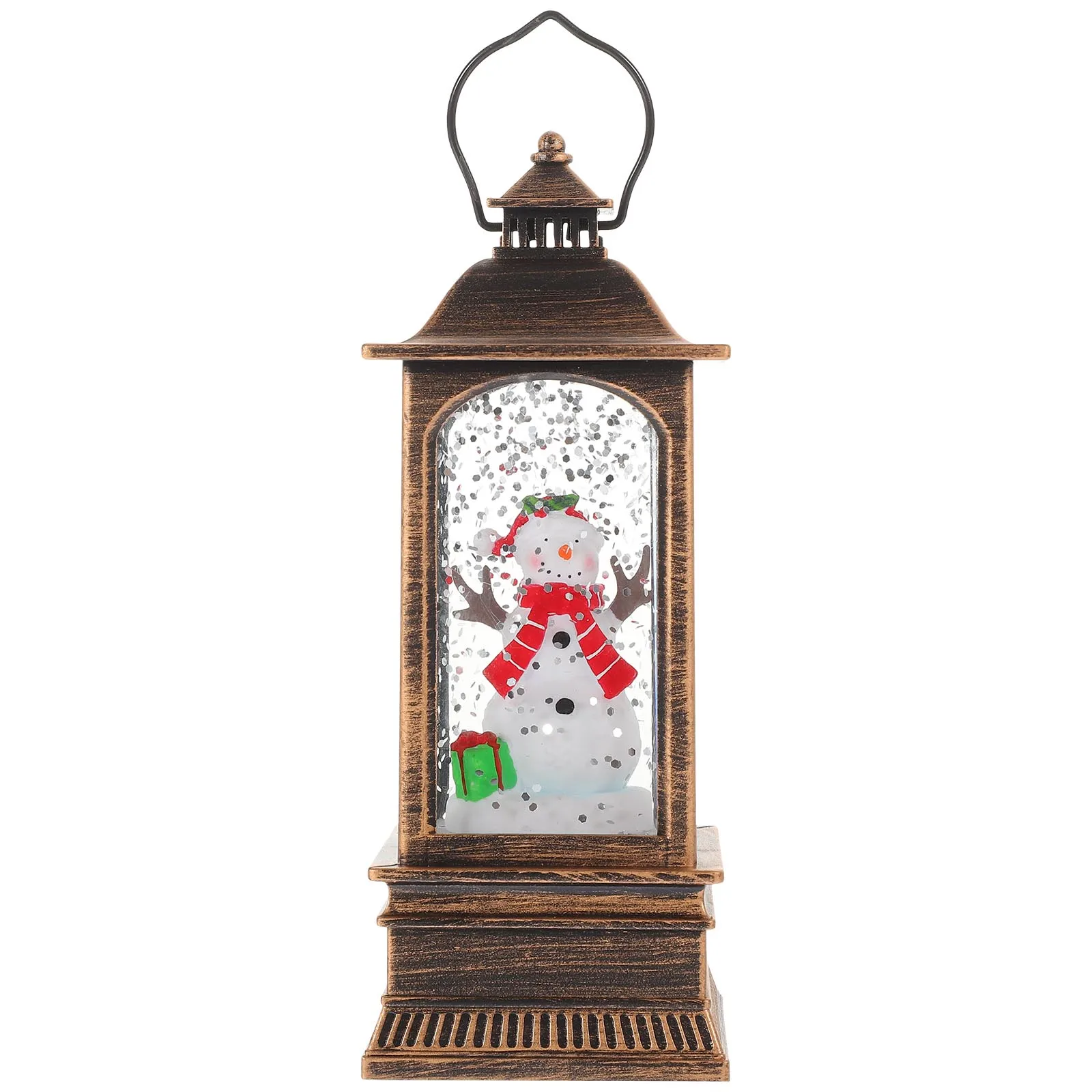 

Snowman Little Oil Light Portable Lighted Holiday Lantern Decorations Christmas Desktop Shine