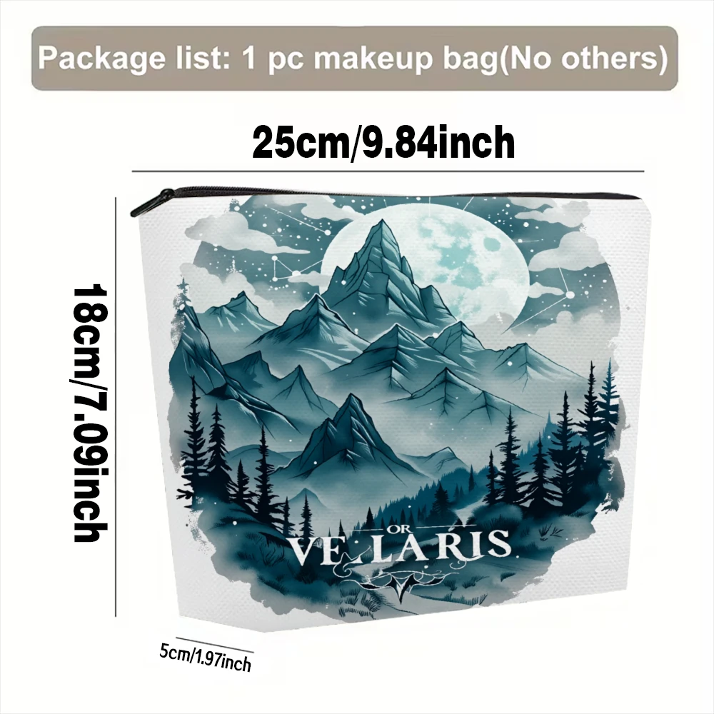 Mountain Landscape Moon Forest Trees Makeup Bags for Girls Cosmetic Pouch Toiletry Bag Pencil Case Travel Storage