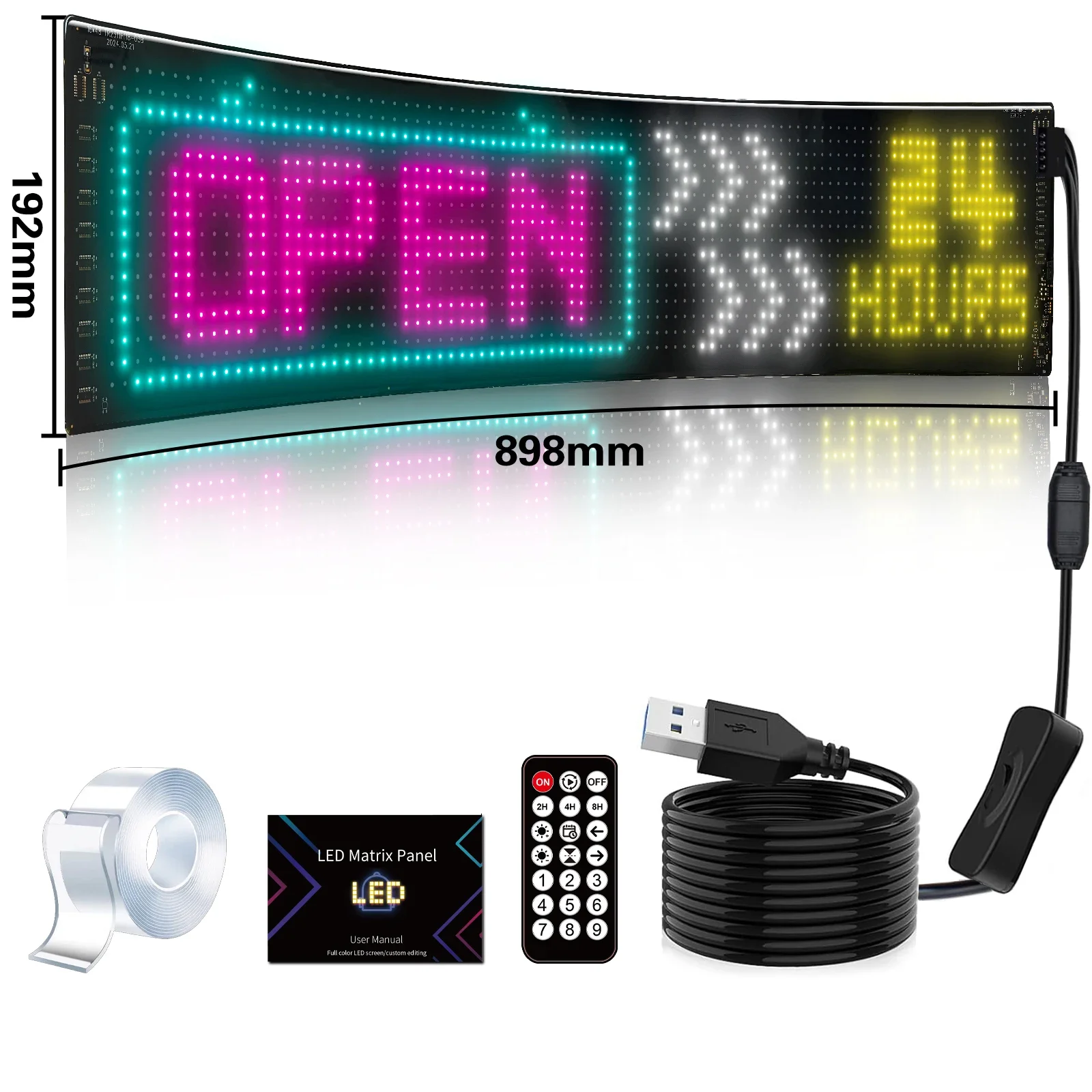 Led-ogen voor vrachtwagen Led Matrix Panel RGB LED Autopaneel DIY Programmeerbare Bluetooth App Controle Scrolling Light