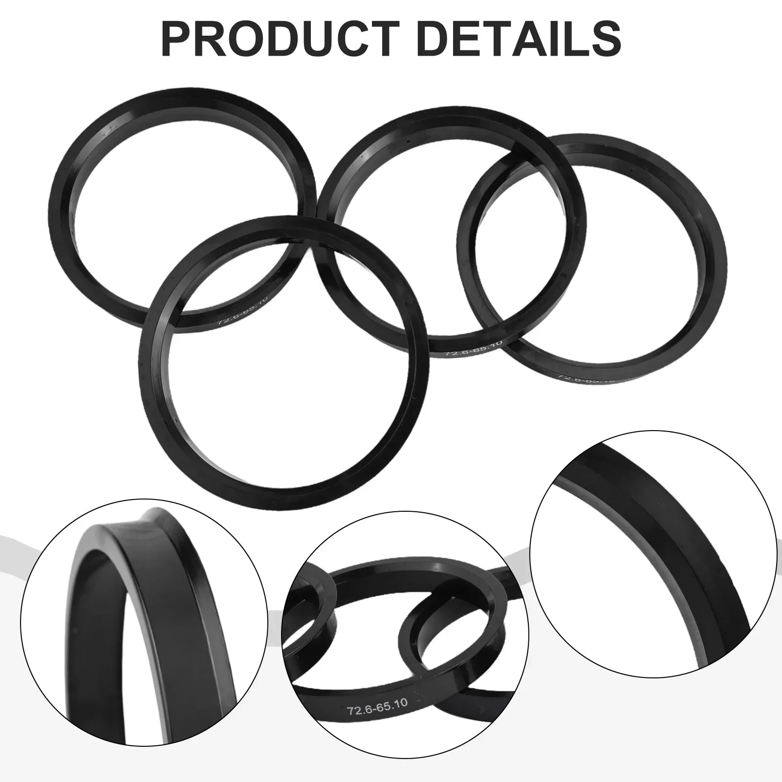 4 Pcs Car Wheel Hub Rings Hub Centering Rings 72.6-65.1 For BMW For Range Rover Wheels For Transporter T5 T28 T32 Car Accessorie