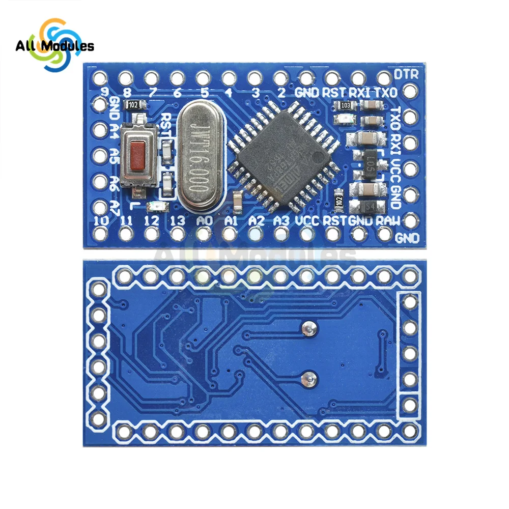 Mini MÓDULO DE 5V 16M Pro Atmega168 microcontrolador Plug-in Crystal oscilador Pin Header para Arduino Nano reemplazar Atmega328