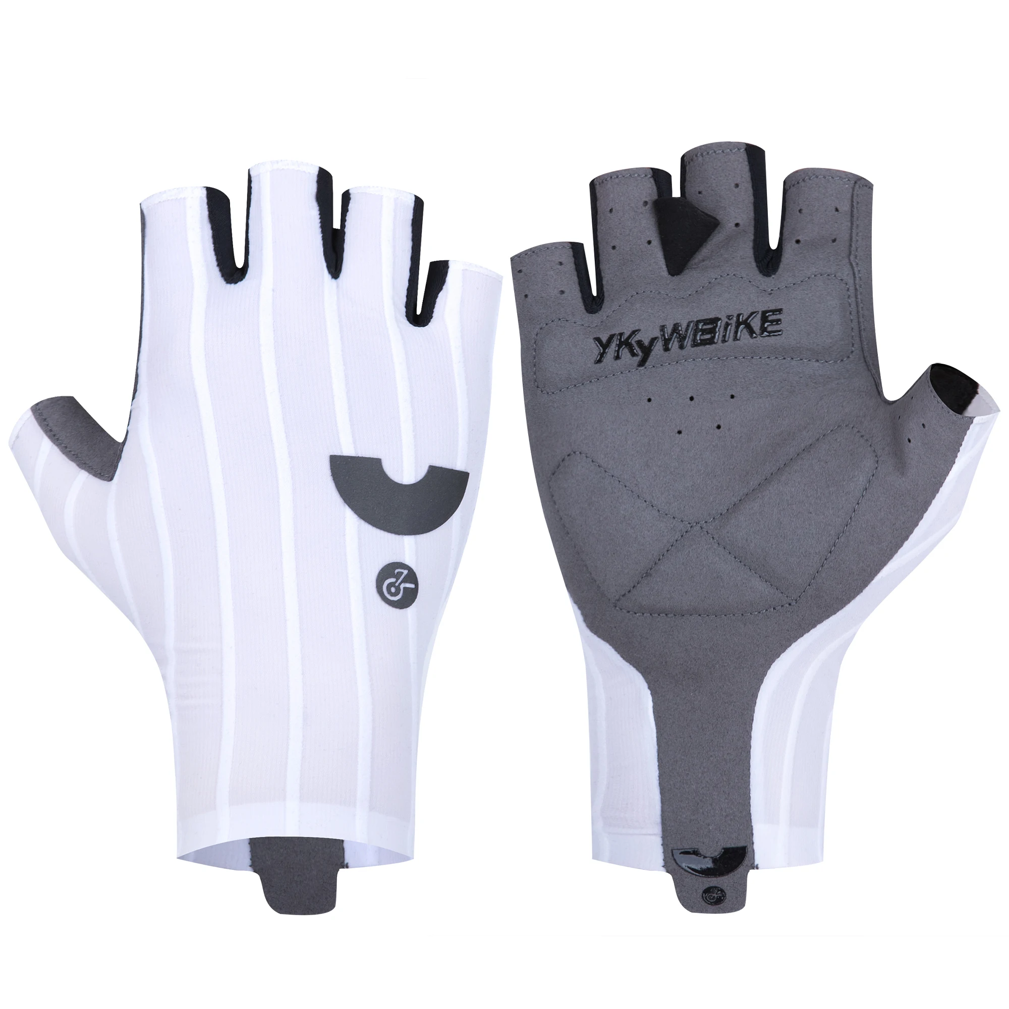 YKYWBIKE Fahrradhandschuhe, gewebt, aerodynamisch, gestreift, Fahrrad-Sporthandschuhe, rutschfeste Reithandschuhe, stoßdämpfende Rennradhandschuhe