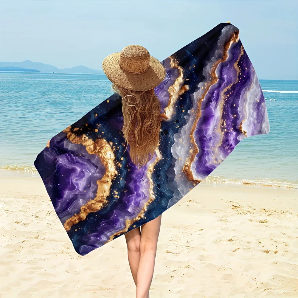 Beach Towel Bath Towel Abstract Ocean Art Natural Luxury Microfiber Ultra Soft Quick Dry Highly Absorbent For Travel Swim Pool