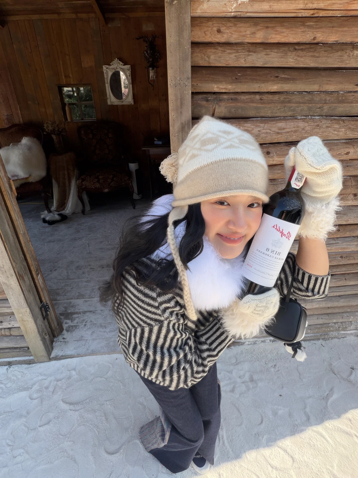 

TZCO Winter Bla Rice Woolen Sweater Original Knitted Cisas Aosphere Trendy Diagonal Pattern Casual Sle Long Sve