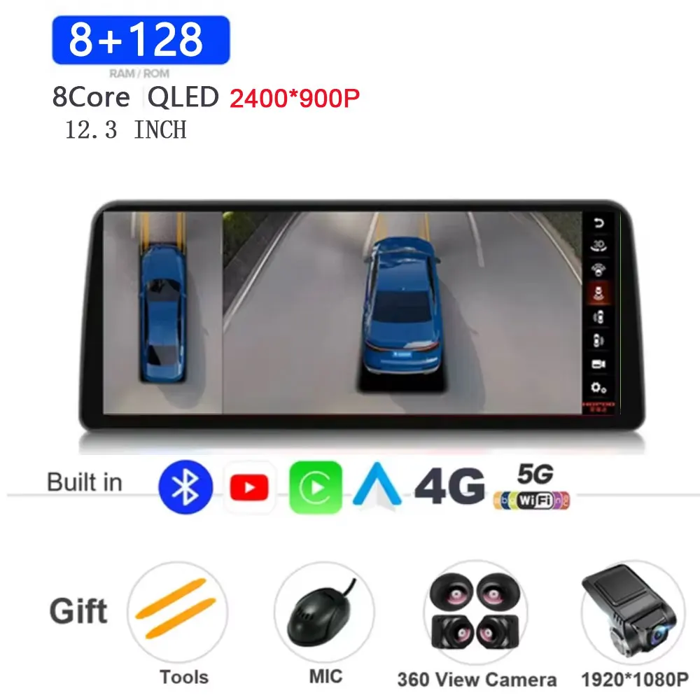 12,3 inch Android 15 voor Honda Accord 8 Spirior Acura Tsx 2009-2013 auto multimedia speler stereo ontvanger radio GPS 4G WIFI BT