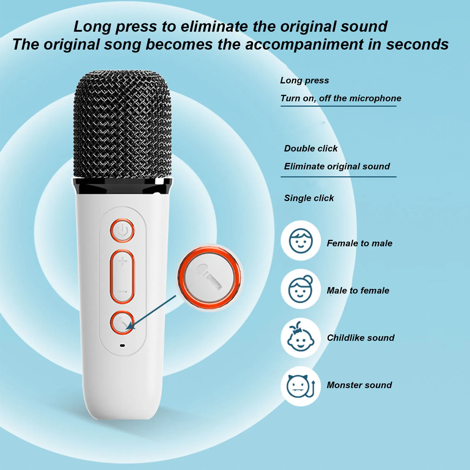 Mini-Karaoke-Maschine, Stereo, tragbar, RGB-Licht, Bluetooth-Lautsprecher mit 2 kabellosen Mikrofonen für Zuhause, Party, Mini-Karaoke-Maschine